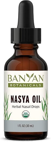 Banyan Botanicals - Óleo Nasya Botânico Banyan – Gotas Nasais Orgânicas para Respiração Clara – Limpeza Nasal Ayurvédica e Hidratante Nasal – 30ml – Certificado Orgânico, Não GMO