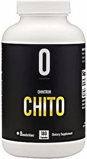 Omnitrition - OmniTRIM Chito – Suplemento Alimentar de Quitosana (Crustáceos) 500mg por Cápsula – 180 Cápsulas