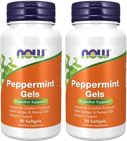 NOW Foods - Now Foods Géis de Hortelã-Pimenta com Gengibre – 60 cápsulas (500 mg)