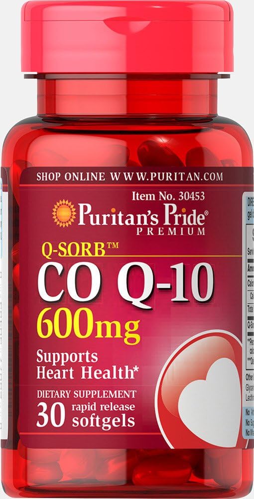 Puritan's Pride - Puritan’s Pride Q-Sorb CO Q-10 600 mg – 30 Softgels: Potente antioxidante para saúde cardiovascular