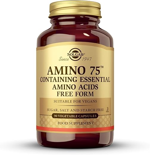 SOLGAR - Solgar Essential Amino Complex – 90 Cápsulas Vegetais – Aminoácidos Essenciais em Forma Livre – Não-OGM, Vegano, Sem Glúten, Sem Laticínios, Kosher – 90 Porções
