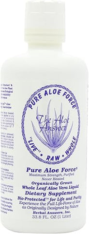 Herbal Answers - Aloe Force – Suplemento Alimentar de Aloe Vera Puro, 946ml (32oz)