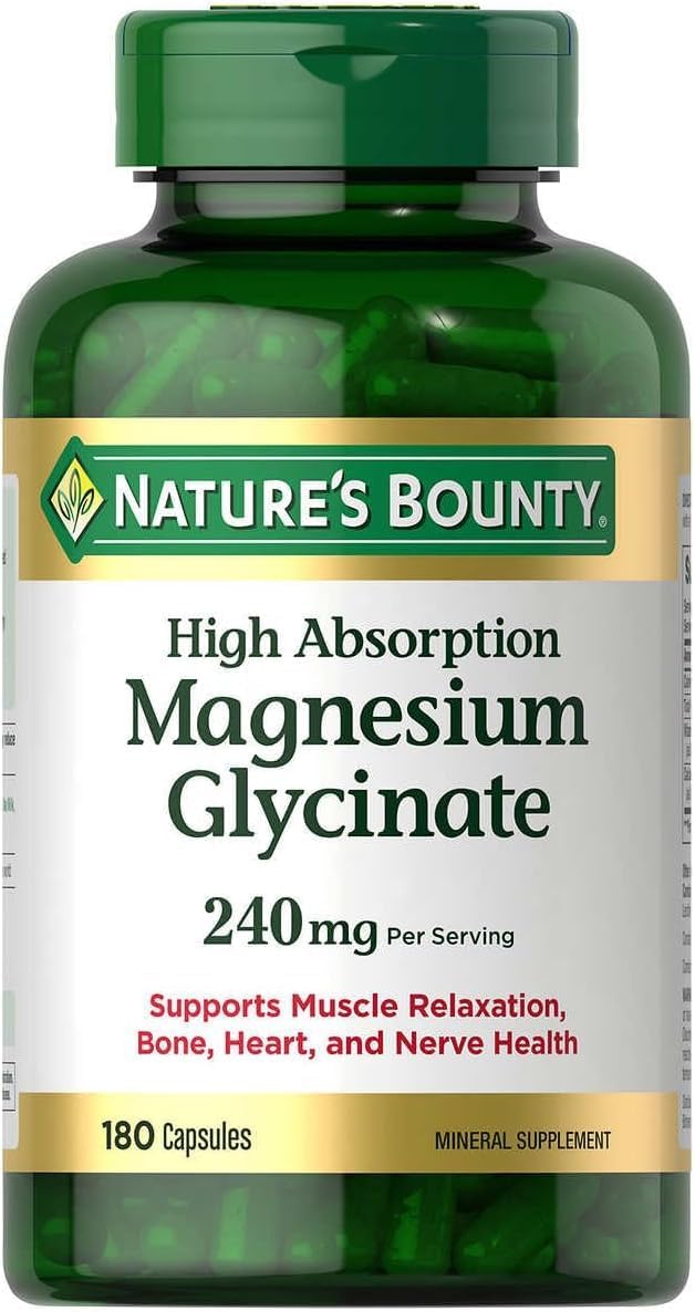 Nature's Bounty - Nature’s Bounty Magnésio Glicinato de Alta Absorção 240mg 100 Cápsulas – Marca Nature’s Bounty