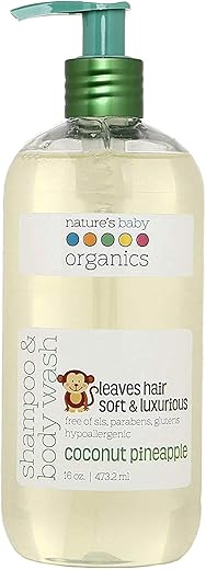 Nature's Baby Organics - Shampoo, Sabonete e Gel de Limpeza 3 em 1 Nature’s Baby – Para Pele Sensível e com Problemas – pH Neutro