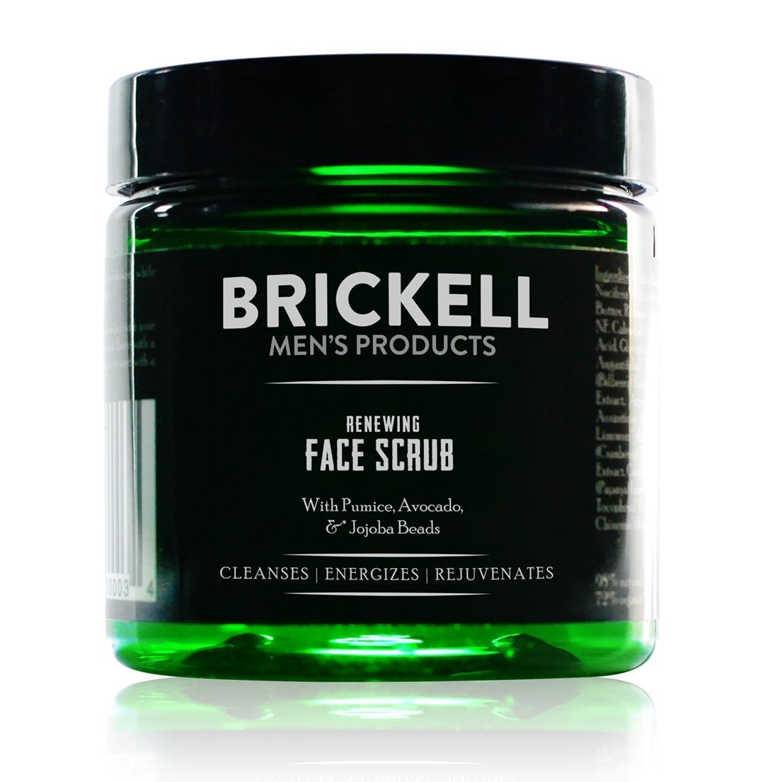 Brickell Men's Products - Brickell Men’s Renewing Face Scrub 4oz – Esfoliante Facial Natural e Orgânico com Grânulos de Jojoba, Extrato de Café e Pumice