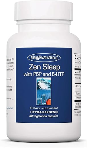 Zen Sleep – Suporte para um Sono Saudável, P5P, 5-HTP, GABA, L-Theanine, Equilíbrio do Sistema Nervoso, Cápsulas Vegetarianas – 60 Unidades - Allergy Research Group