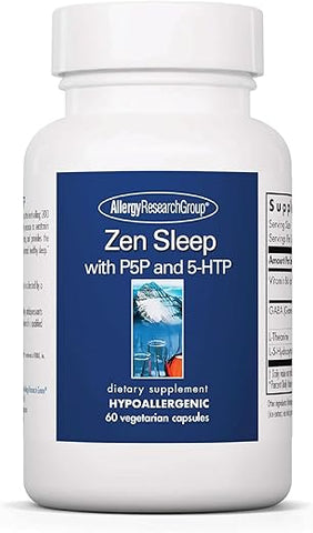 Zen Sleep – Suporte para um Sono Saudável, P5P, 5-HTP, GABA, L-Theanine, Equilíbrio do Sistema Nervoso, Cápsulas Vegetarianas – 60 Unidades - Allergy Research Group