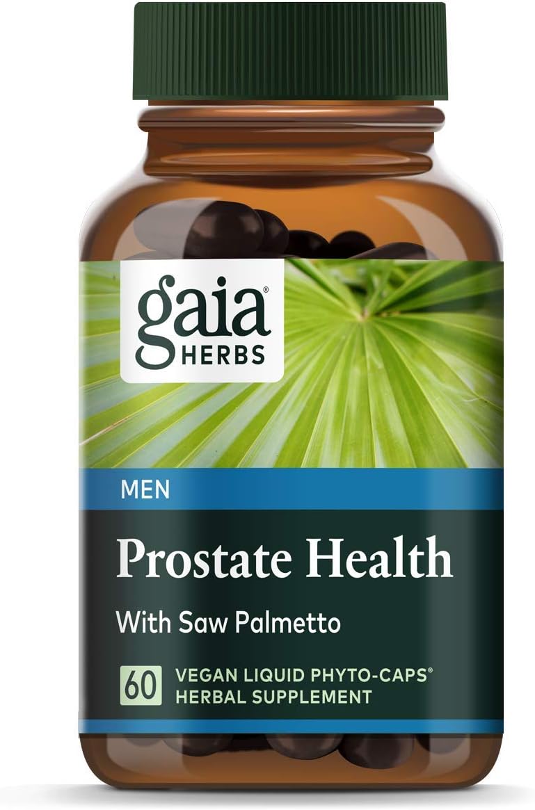 Prostate Health – Suporte à Saúde e Função da Próstata para Homens – com Saw Palmetto, Chá Verde, Raiz de Urtiga e Sálvia Branca – 60 Cápsulas Líquidas Veganas Fitofarmacêuticas (20 Dias) - Gaia Herbs