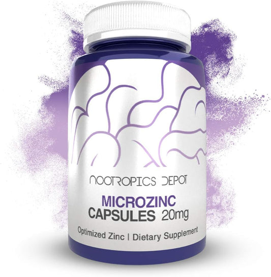 Cápsulas de MicroZinc | 20mg | Suplemento de Zinco Otimizado | 90 Unidades - Nootropics Depot