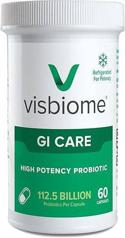 Probióticos de Alta Potência, 112,5 Bilhões UFC Vivos, 60 Cápsulas - Visbiome