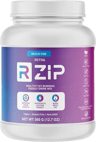 Detox Cleanse Zip Canister – Energético Vegano e Sem Glúten para Apoiar um Sistema Imunológico Já Saudável, Melhorar a Saúde Intestinal e o Humor – Sabor Beach Vibe – 375g - RETRA