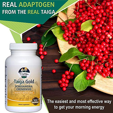 TAIGASEA - Schisandra Chinensis: Extrato Herbal Siberiano Selvagem para Foco Mental, Suporte Cerebral e Reforço Imunológico – 100 Cápsulas Vegetarianas