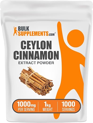 com Extrato de Canela do Ceilão em Pó – Extrato de Canela, Canela do Ceilão – Suplemento de Canela, Pacote de 1 – Livre de Glúten - BulkSupplements