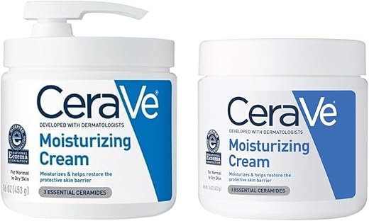 Generic - CeraVe Creme Hidratante para Rosto e Corpo com Ácido Hialurônico e Ceramidas para Pele Normal a Seca, Frasco de 473 ml com Bomba + Frasco de 473 ml