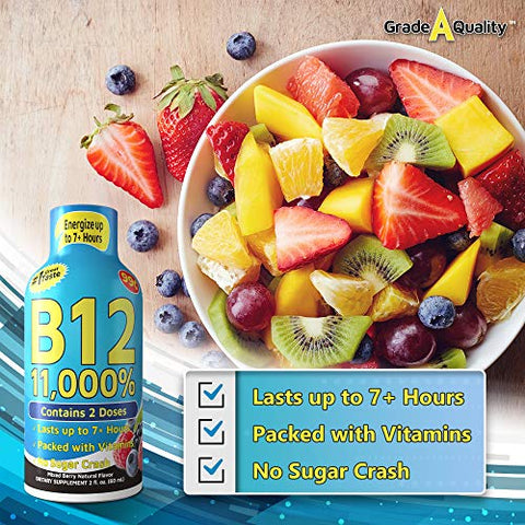 Shots Sabor de Frutas Vermelhas, Até 7 Horas de Energia, 57 ml, 48 Unidades - Vitamin Energy