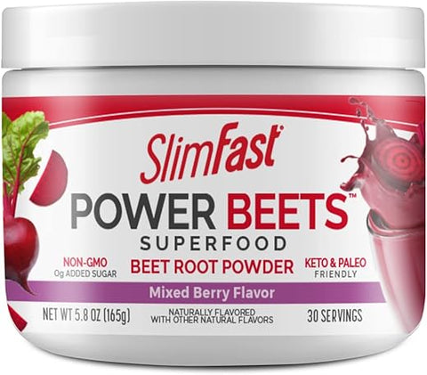 Beet Root Powder: Pó de Beterraba Superfood, Mix de Bebida de Vegetais Fermentados, Keto - SlimFast