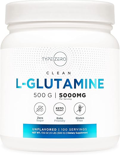 L-Glutamine em Pó (500g) – Suplemento Puro de L-Glutamina para 3 Meses – Vegano, Sem Glúten, Sem Aditivos - Type Zero