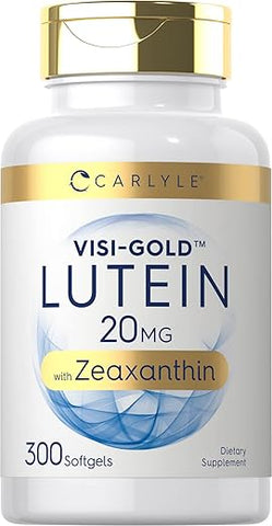 Luteína e Zeaxantina 20mg | 300 Softgels | Vitaminas para a Saúde dos Olhos | Não-OGM - Carlyle