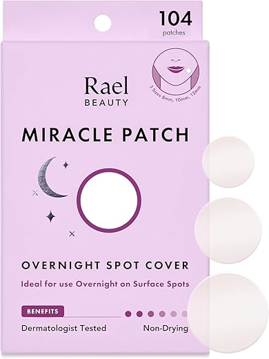 Pimple Patches – Adesivos Milagrosos para Acne – Cobertura Noturna – Hidrocoloide – Rosto – Espinhas – 10 Unidades - Rael