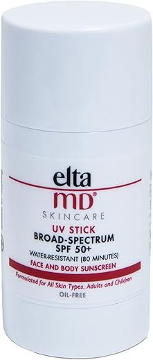EltaMD UV Stick Protetor Solar para Rosto e Corpo, FPS 50 Stick Protetor Solar com Óxido de Zinco, Protetor Solar em Bastão Tamanho Viagem, sem cor, 1 Unidade (Pacote de 1)