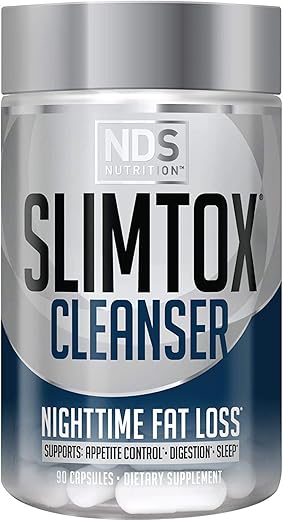 NDS Nutrition Slim-Tox – Suporte Máximo à Perda de Gordura Através do Controle do Apetite, Sono Repousante, Saúde Digestiva – CLA, Camomila, Óleo de Cártamo – Suplemento Dietético Livre de Estimulantes – Marca NDS
