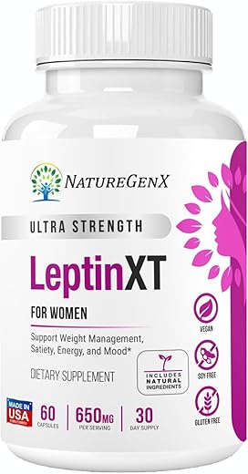 NatureGenX - LeptinXT – Suplementos de Leptina para Perda de Peso Feminina, Cápsulas Queimadoras de Gordura Saudáveis, Queimadores de Gordura Avançados para Mulheres, Queimador de Gordura Ideal para Mulheres