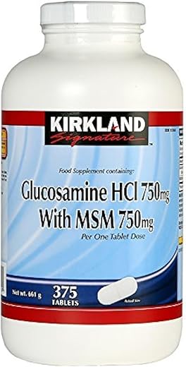 KIRKLAND - Kirkland Signature Glucosamina com MSM, 375 Comprimidos – Benefícios para as articulações e saúde – Embalagem econômica