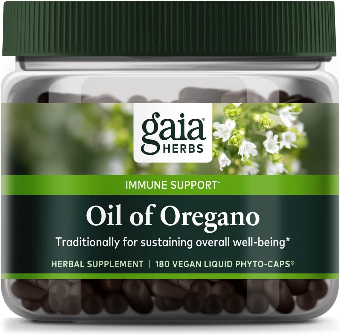 Óleo de Orégano Gaia Herbs – Suporte Imunológico e Antioxidante para Sustentar o Bem-Estar Geral – com Óleo de Orégano, Carvacrol e Timol – 180ml Líquido Vegano