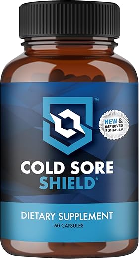 Cold Sore Shield - Suplemento Diário para Feridas Frias com L-Lisina | Não deixe uma ferida fria arruinar o seu momento | Tome diariamente | 60 unidades | Fabricado nos EUA