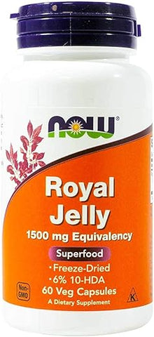 NOW Foods - Geléia Real 1500mg 60 Cápsulas (Pacote com 2) – Royal Jelly – 100% Natural e Potente