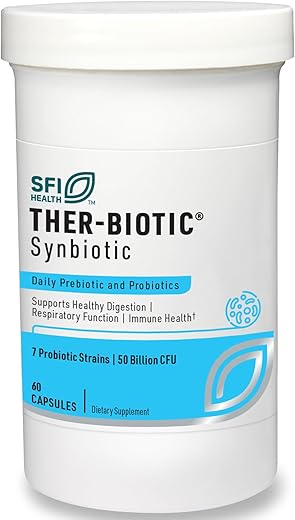 Ther-Biotic Probiótico Simbiótico – Fórmula Avançada com Probióticos e Prebióticos – 30 Cápsulas - Klaire Labs