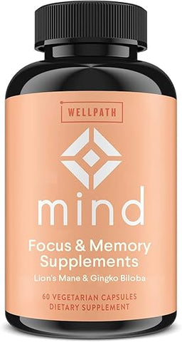 Mind – Suplemento Natural com Lion’s Mane para Aumentar o Foco – Fórmula Potente – 60 Cápsulas - WellPath