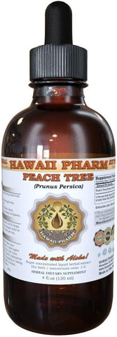 Extrato Líquido de Folha de Pêssego, Pó de Folha de Pêssego (Prunus persica) em Tintura, Hawaii Pharm, 4 fl.oz (118 ml)