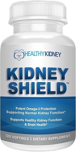 Kidney Restore - Kidney Shield 120 Cápsulas – Suporte à Função Renal Normal e Saúde Renal – Limpeza Renal Ômega 3 – 120g