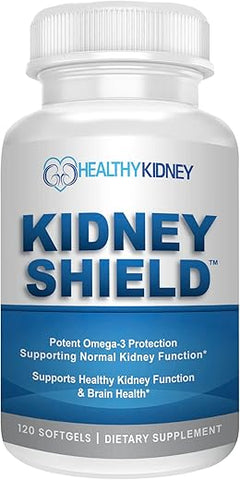 Kidney Restore - Kidney Shield 120 Cápsulas – Suporte à Função Renal Normal e Saúde Renal – Limpeza Renal Ômega 3 – 120g