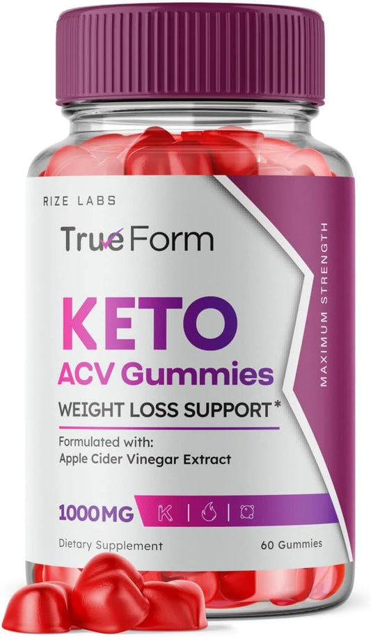 rize labs - True Form Keto Gummies – Gomitas True Form Keto ACV para Apoio à Perda de Peso Barriga Gordura Extrato de Vinagre de Maçã Keto ACV Plus Suplemento Energético (60 Gummies)