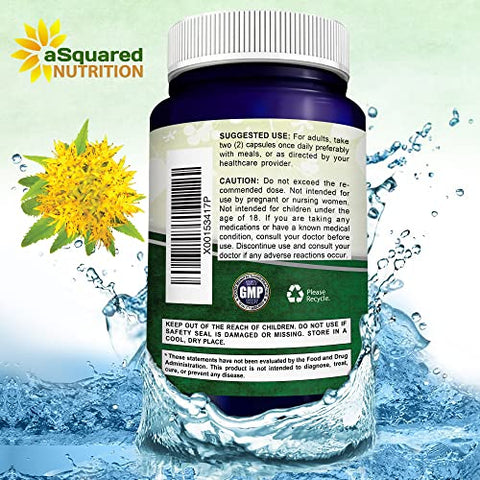 Rhodiola Rosea 1000mg – 180 Cápsulas Veganas – Extrato de Raiz de Rhodiola de Força Máxima para Melhorar Energia Pura e Função Cerebral - aSquared Nutrition