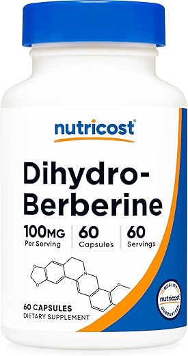 Cápsulas de Dihidroberberina (100mg, 60 cápsulas) – Metabolito de Berberina Mais Bioacessível - Nutricost
