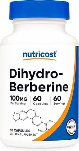 Cápsulas de Dihidroberberina (100mg, 60 cápsulas) – Metabolito de Berberina Mais Bioacessível - Nutricost