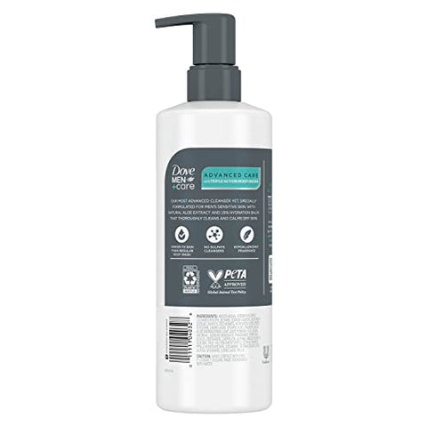 DOVE MEN + CARE - DOVE MEN CARE – Sabonete Líquido Facial e Corporal Avançado Sensitive Calm 3 Unidades para Pele Sensível – Gel de Banho com Extrato Natural de Aloe Vera 500ml