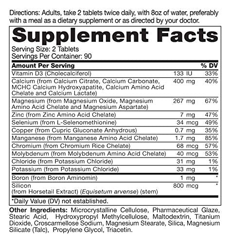 Vitamins | Fórmula Mineral de Cálcio Definitiva | Cálcio | Cabelo, Pele e Unhas | Comprimidos | 180 Unidades - Roex