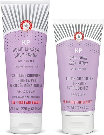 KP Bundle: Esfoliante Corporal KP Bump Eraser com 10% AHA – 240 ml – e Loção Corporal Suavizante KP – 180 ml - First Aid Beauty