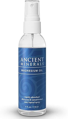 Spray de Óleo de Magnésio Ancient Minerals, Concentração Elevada de Cloreto de Magnésio Zechstein Genuíno (120ml)