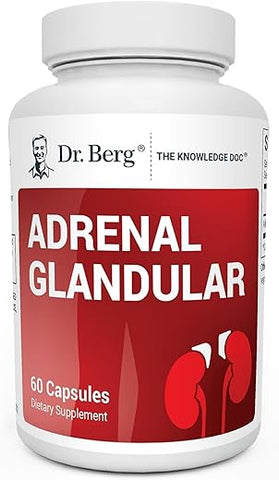 Dr. Berg Nutritionals - Dr. Berg Adrenal Glandular – Fórmula de Equilíbrio Hormonal que Suporta a Função Adrenal Saudável – Suplemento de Suporte Adrenal – 60 Cápsulas