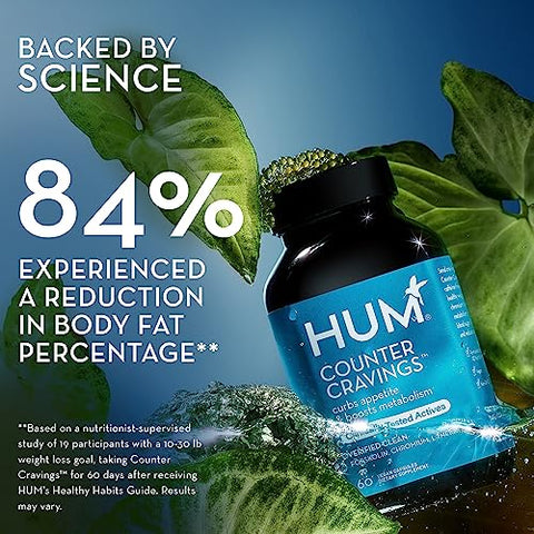 Counter Cravings – Supressores de Desejos com Cromo e L-Teanina, Extrato de Algas Marinhas | HUM Counter Cravings – Cromo e L-Teanina para Controlar Desejos - HUM