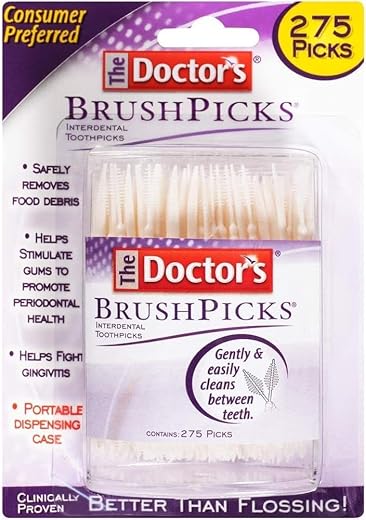 Doctor's BEST - Doctor’s Brushpicks (Embalagem com 12 unidades) – Higiene bucal e limpeza interdental