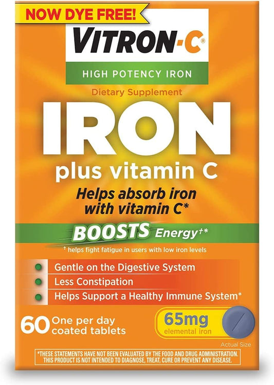 Vitron-C - Vitron C – Suplemento de Ferro de Alta Potência em Comprimidos – 60 Ta