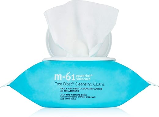 M 61 - M-61 Fast Blast® Lenços de Limpeza – 30 Tratamentos – Lenços diários de limpeza profunda com AHA e antioxidantes de laranja