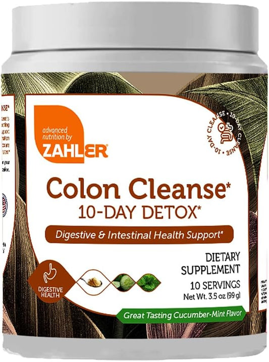 Colon Cleanse 10-Day Detox Cleanse – Sabor Pepino Hortelã – Bem-estar Digestivo Herbal – Limpeza do Cólon - Zahler