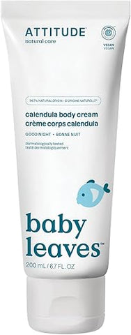 Creme Corporal ATTITUDE para Bebê, Verificado pelo EWG, Ingredientes de Origem Natural, Vegano, Boa Noite, 200 ml